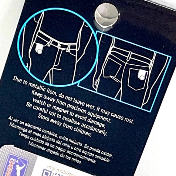 PGA Tour Golf Metallic Pocket Clip Unisex With Ball Marker Caviar Black New - Picture 12 of 16